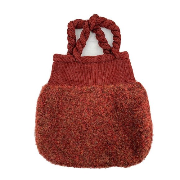 Tabask Peruvian Purse Handmade Satin Lined Burgundy with flower BOHO Style - Picture 2 of 6